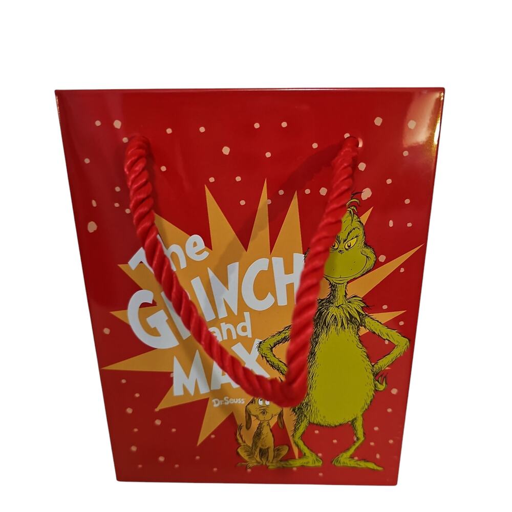 The Grinch who Stole Christmas Max Tin Bag with Handles Gift Bag Dr. Seuss